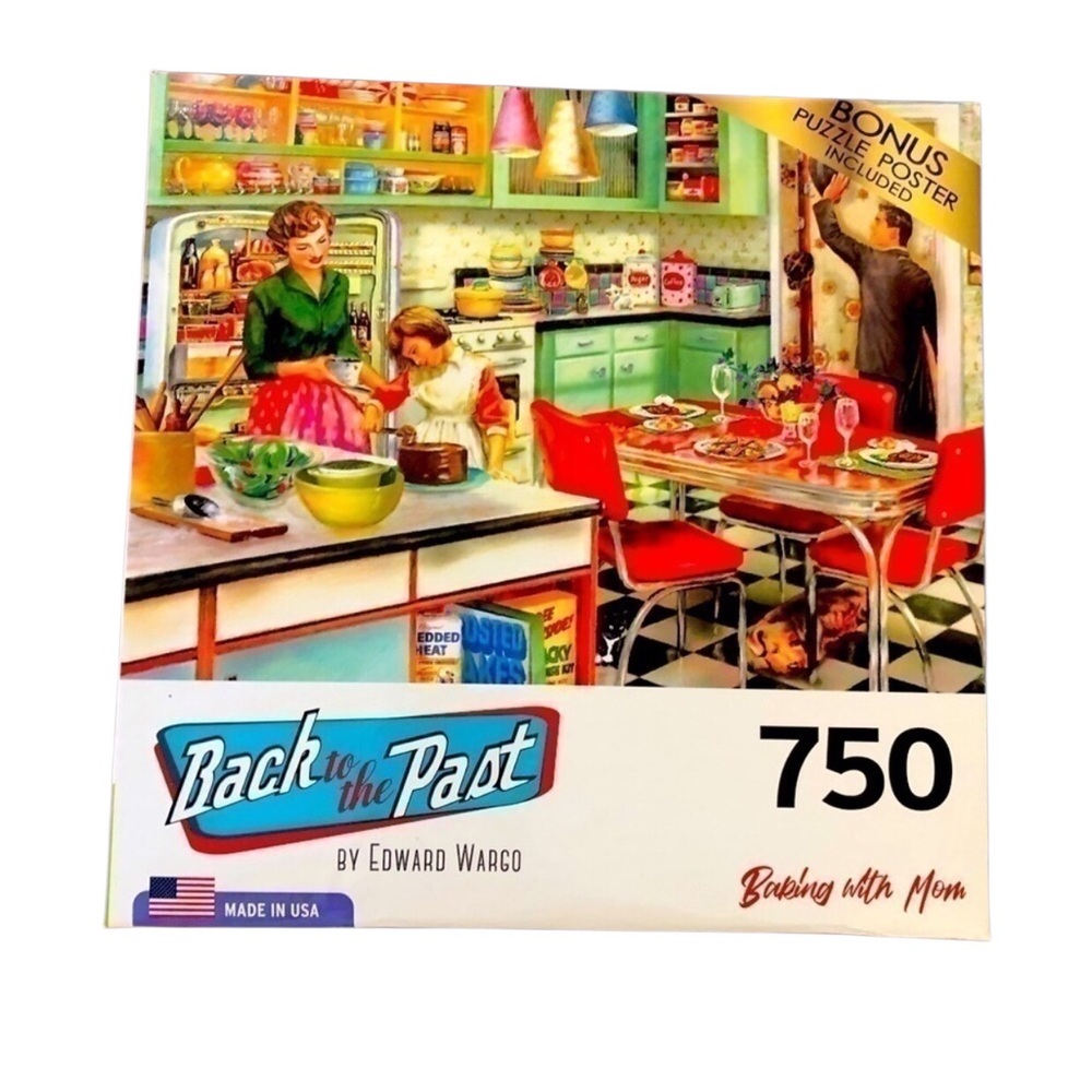BAKING WITH MOM 750 piece puzzle used complete mom cookies family‎ food love